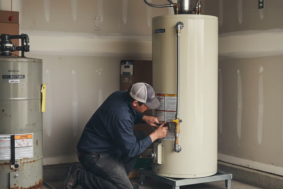 Water heater and shutoff valve replacement in West Dennis