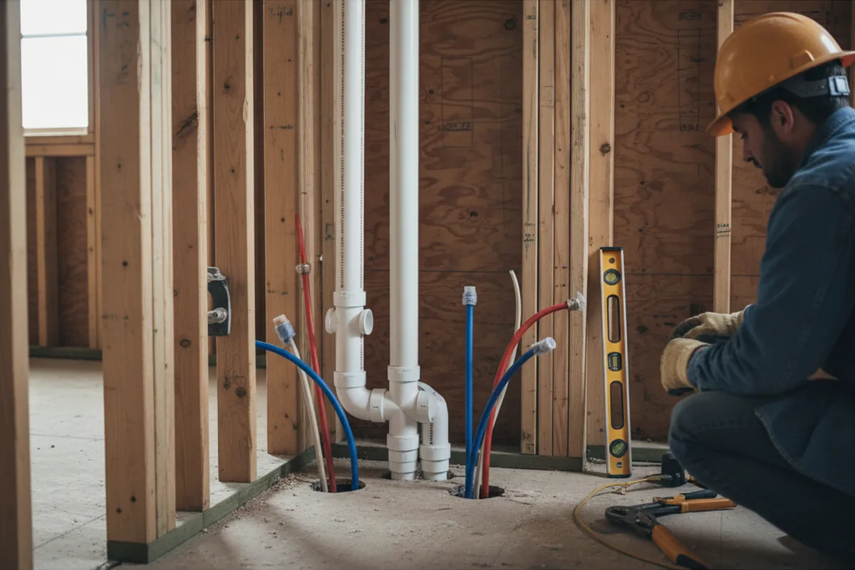 Drain and supply rough-in during Garbage Disposal Repair in West Dennis