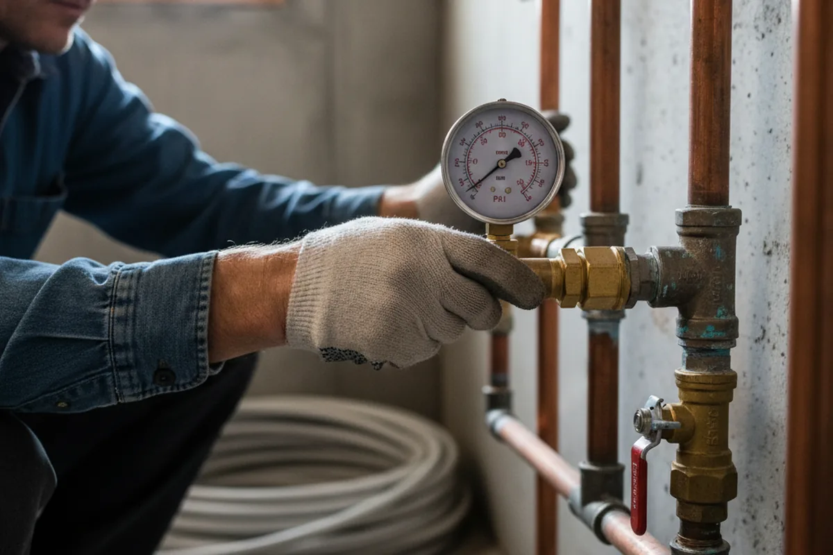 Pressure testing a repaired line during Water Line Repair in West Dennis